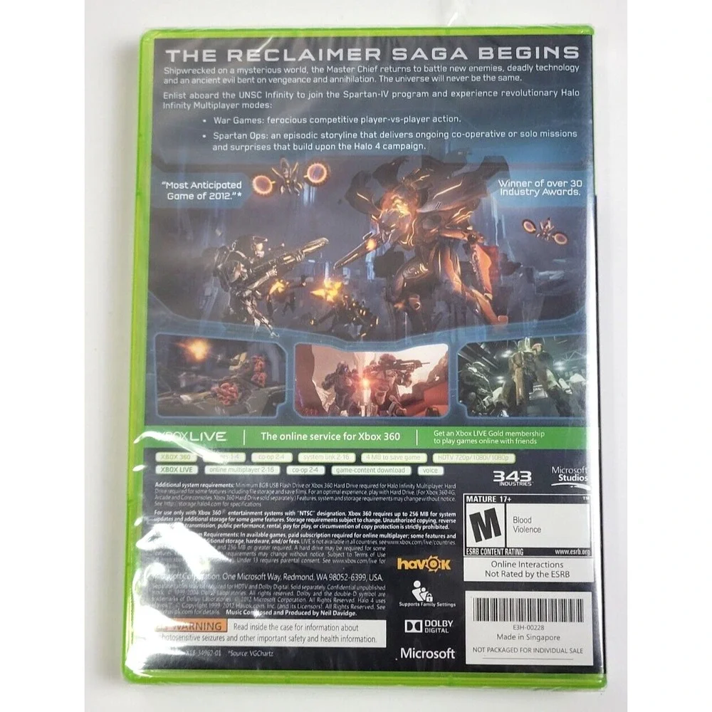 HALO 4 - X-BOX 360‎ - FACTORY SEALED! SMALL TEAR IN SEAL